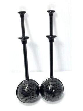 Set of 2 Vintage Style Sugar Dusters Black Metal Flour Sifter Wand Shaker Tool